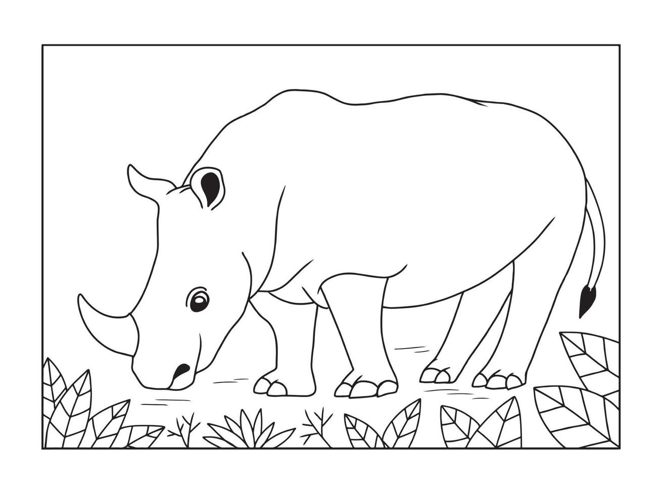 Vektor Illustration von ein Nashorn. geeignet zum Färbung Buch, Färbung Seiten, usw