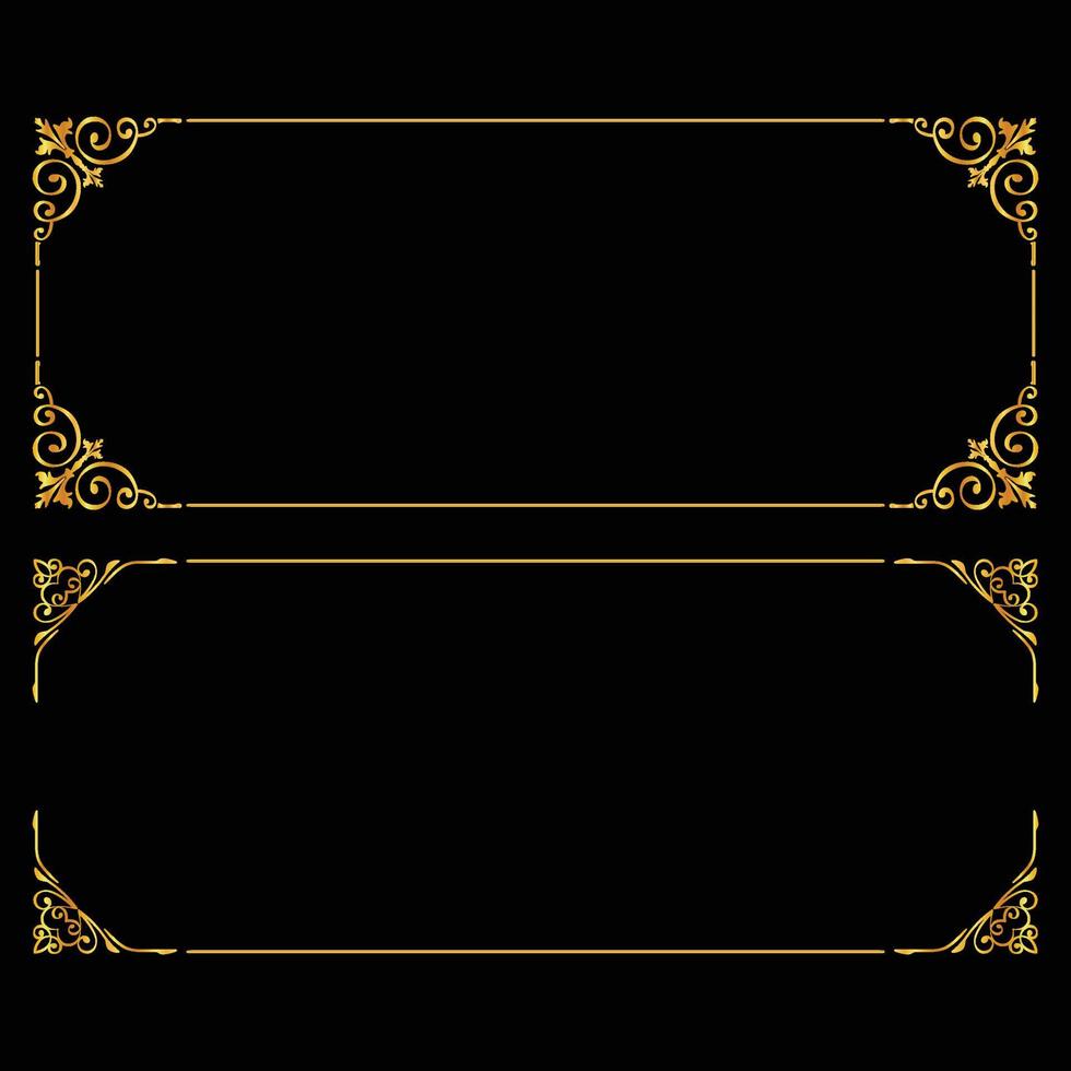 vektor illustration av gyllene gravyr ram för affisch, inbjudan, kort, bröllop, dekoration, etc