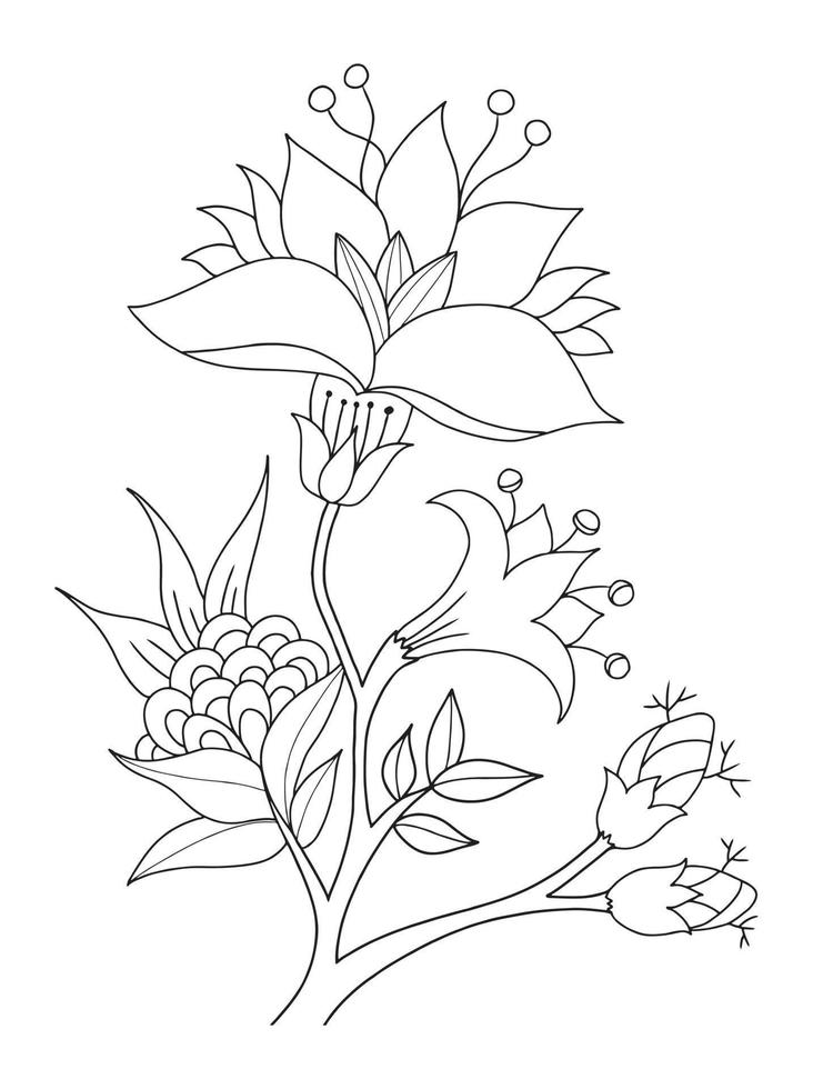 Vektor Illustration von Blume. benutzt zum Färbung Buch und Färbung Seiten