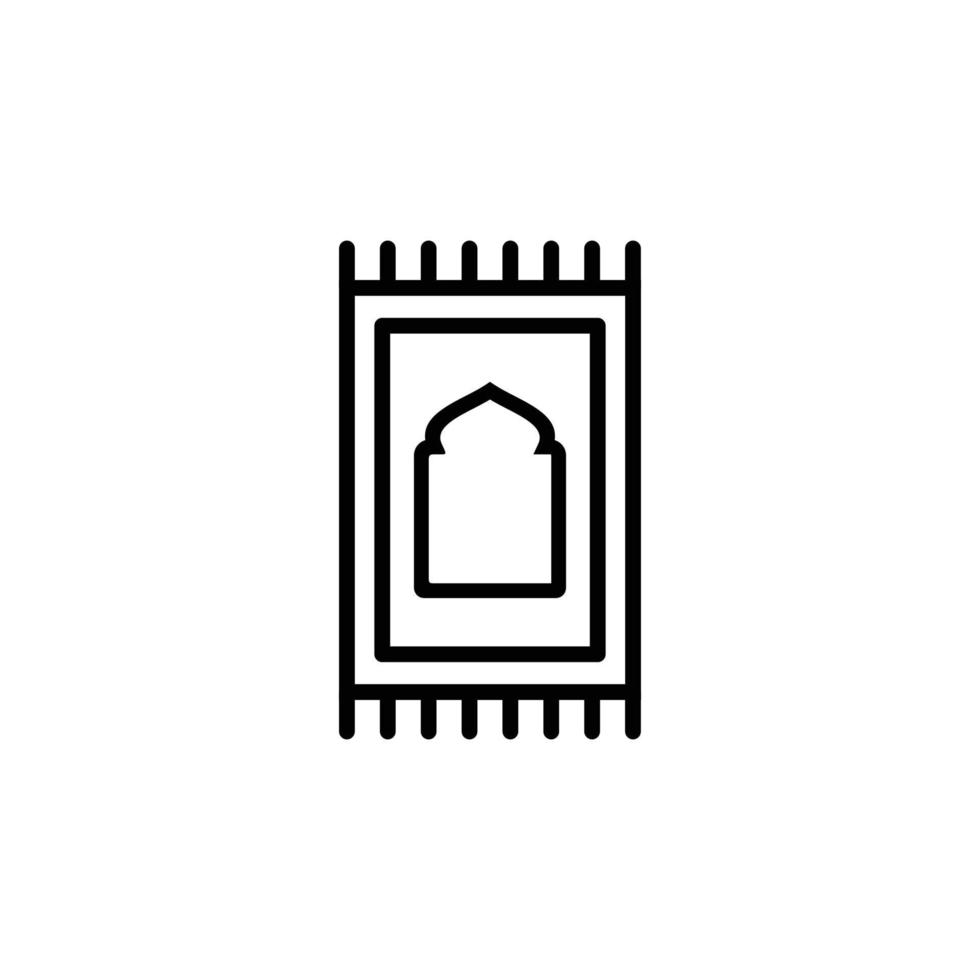 islamic bön matta översikt ikon vektor illustration. bön matta ikon. sajadah ikon