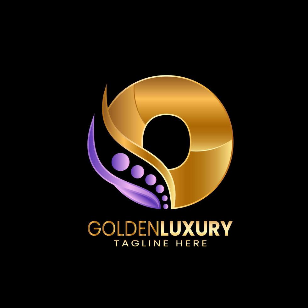 Initiale Brief Ö Logo Vorlage. Alphabet Briefe Gold mit Luxus Stil. vektor