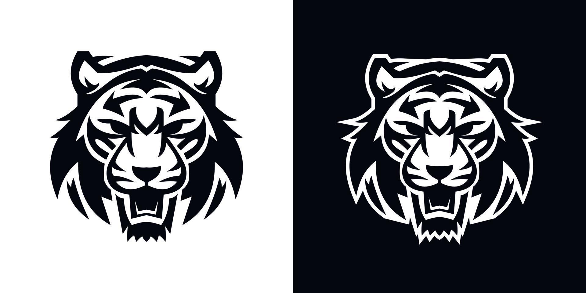Tiger Kopf, Tiger Kopf Tätowierung, Tiger Kopf Logo, Tiger Kopf Maskottchen vektor