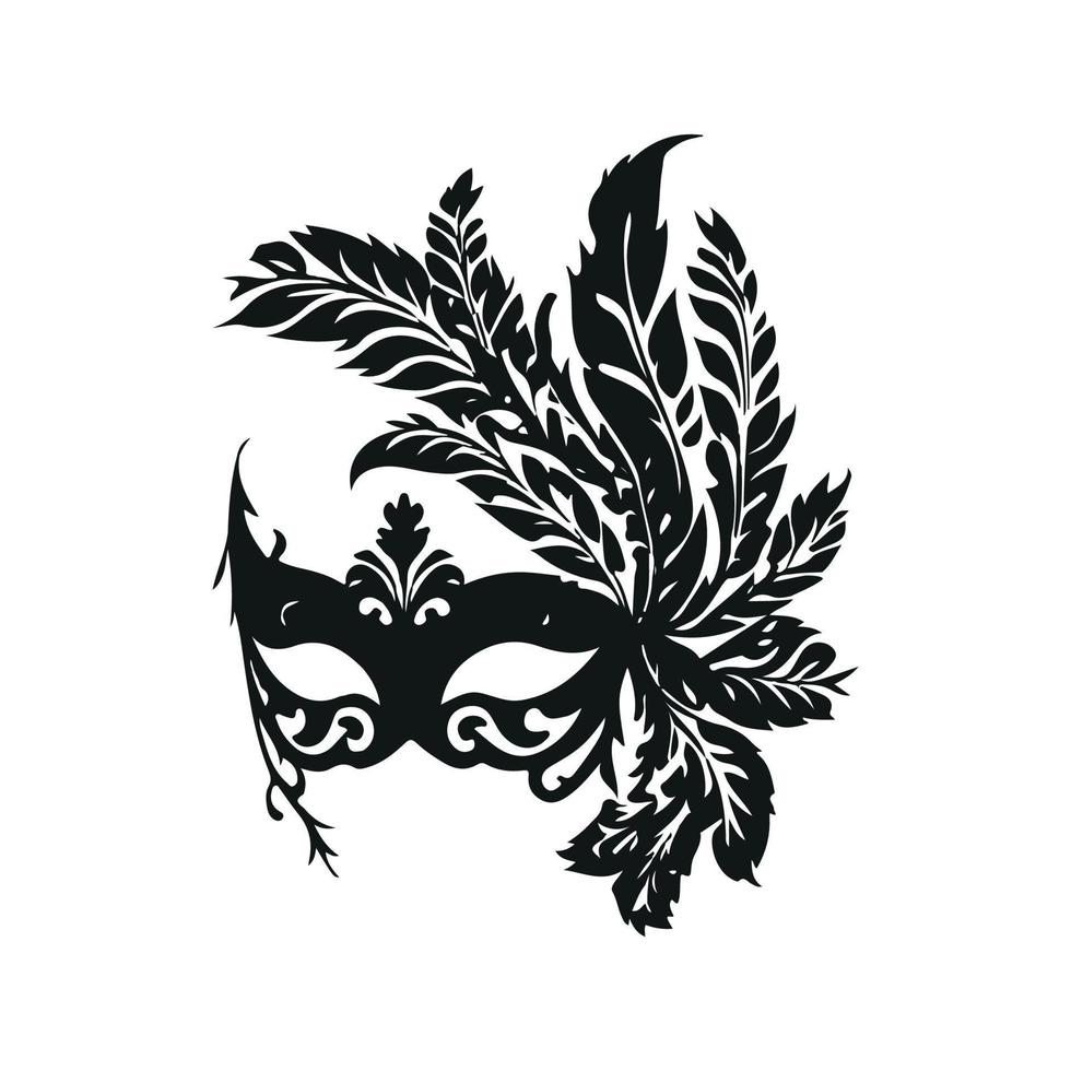 svart dekorativ karneval mask silhuett vektor illustration