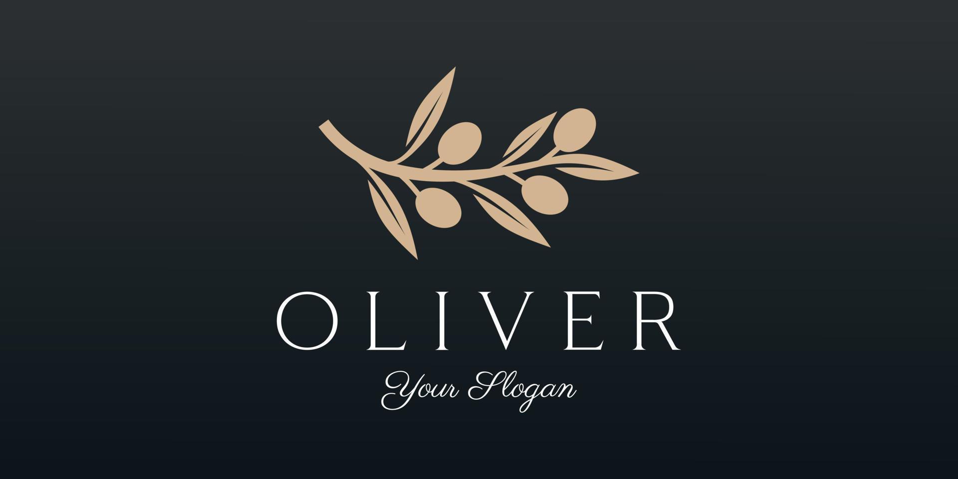 Zweig Olive Öl Logo Vorlage Symbol Design vektor