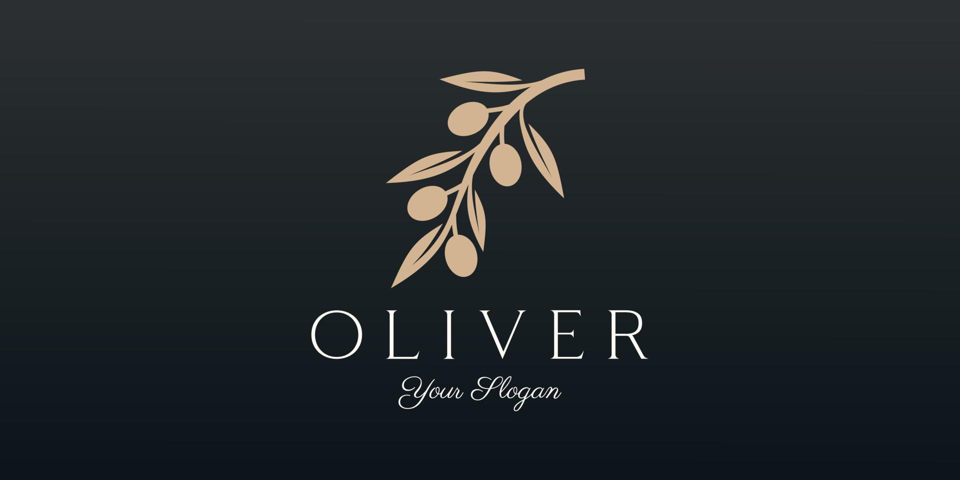 Zweig Olive Öl Logo Vorlage Symbol Design vektor
