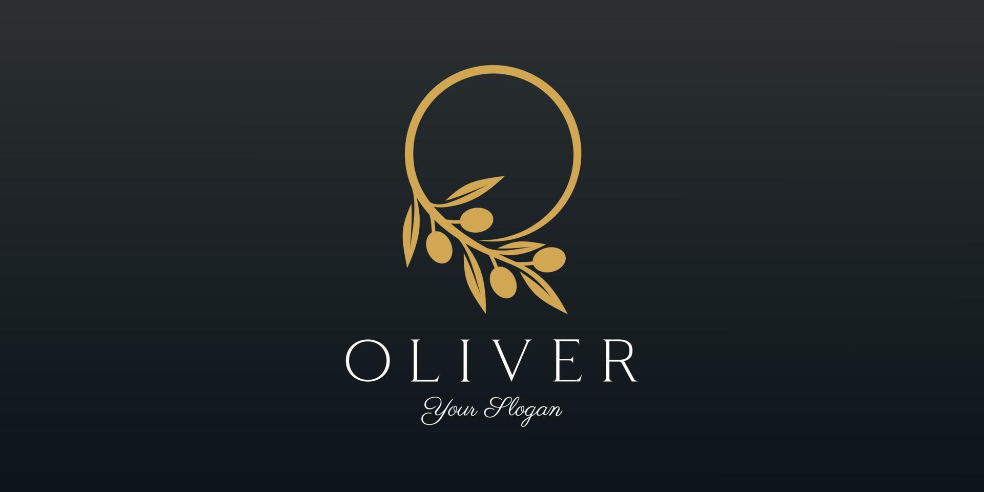 Zweig Olive Öl Logo Vorlage Symbol Design vektor