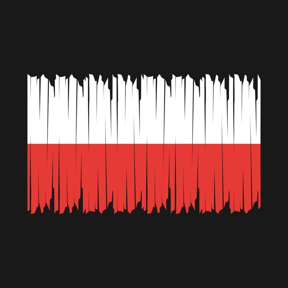 Polen Flagge Pinsel vektor