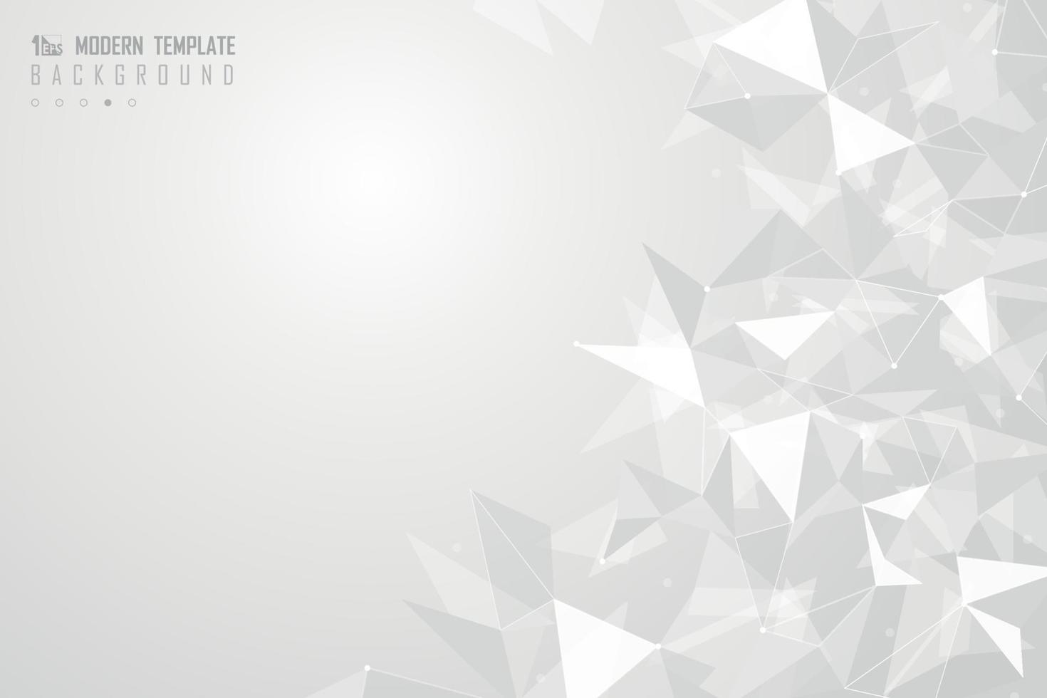 abstrakt grå och vit triangel polygonal mönster design bakgrund. illustration vektor eps10