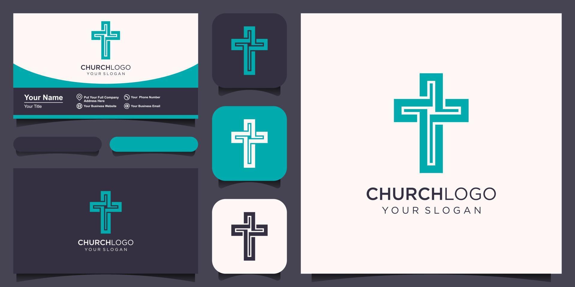 Kreuz Kirche Logo Zeichen modern Vektor Grafik abstrakt