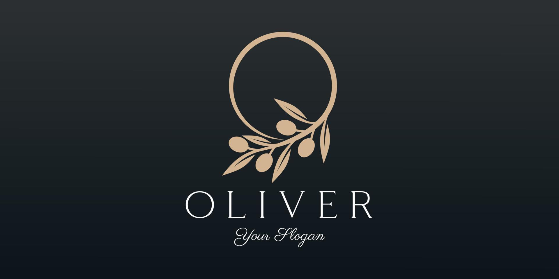 Zweig Olive Öl Logo Vorlage Symbol Design vektor