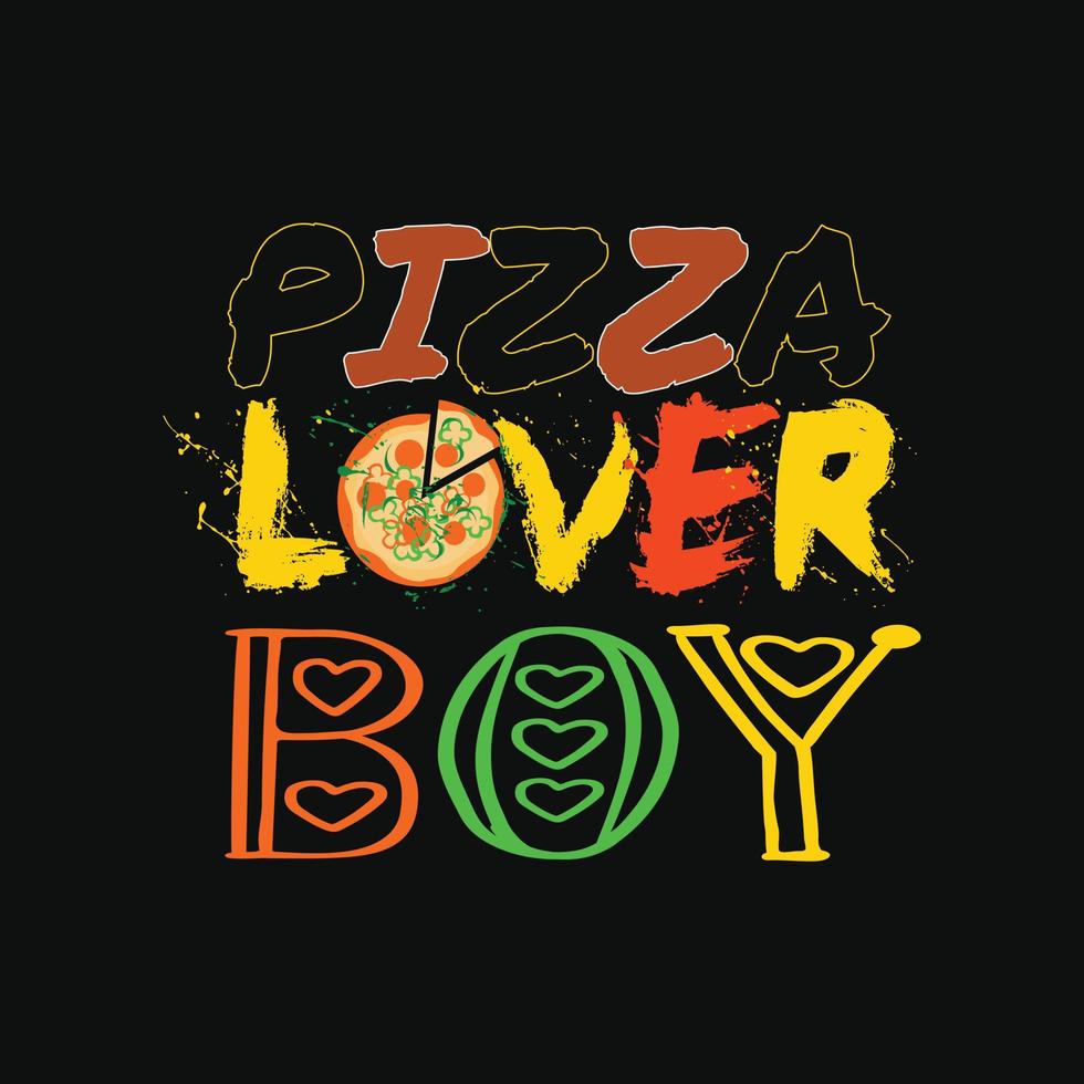 pizza älskare pojke vektor t-shirt design. pizza t-shirt design. kan vara Begagnade för skriva ut muggar, klistermärke mönster, hälsning kort, affischer, påsar, och t-tröjor