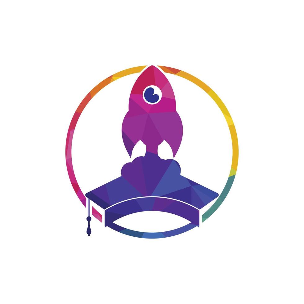 Abschluss Rakete Vektor Logo Design.