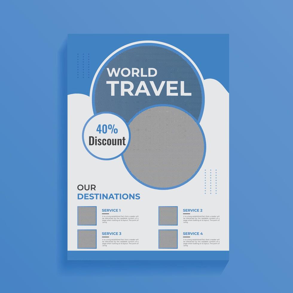 kreativ värld resa service och befordran flygblad design mall vektor