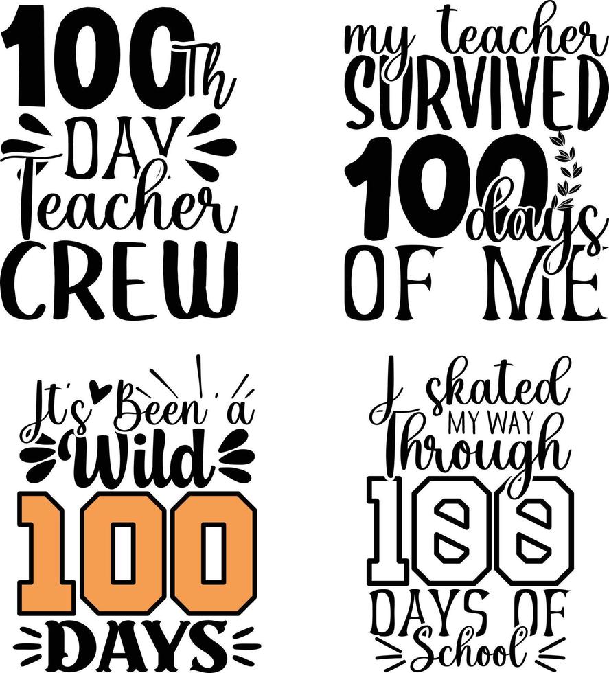100 dagar typografi vektor t-shirt design