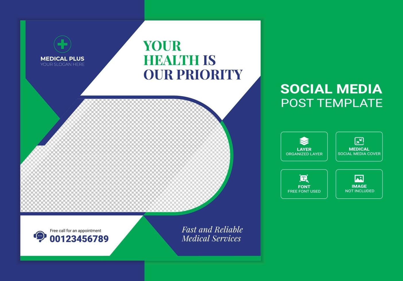 Gesundheitswesen und medizinische Social Media Post Banner vektor
