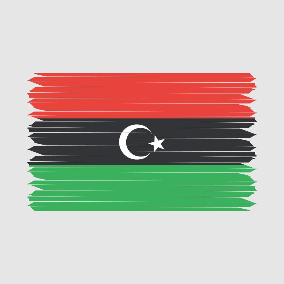 Libyen Flaggenpinsel vektor