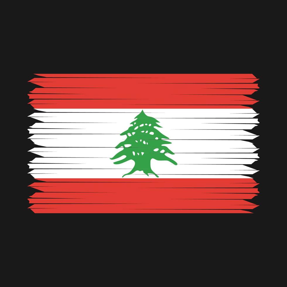 libanon flagge bürste vektor