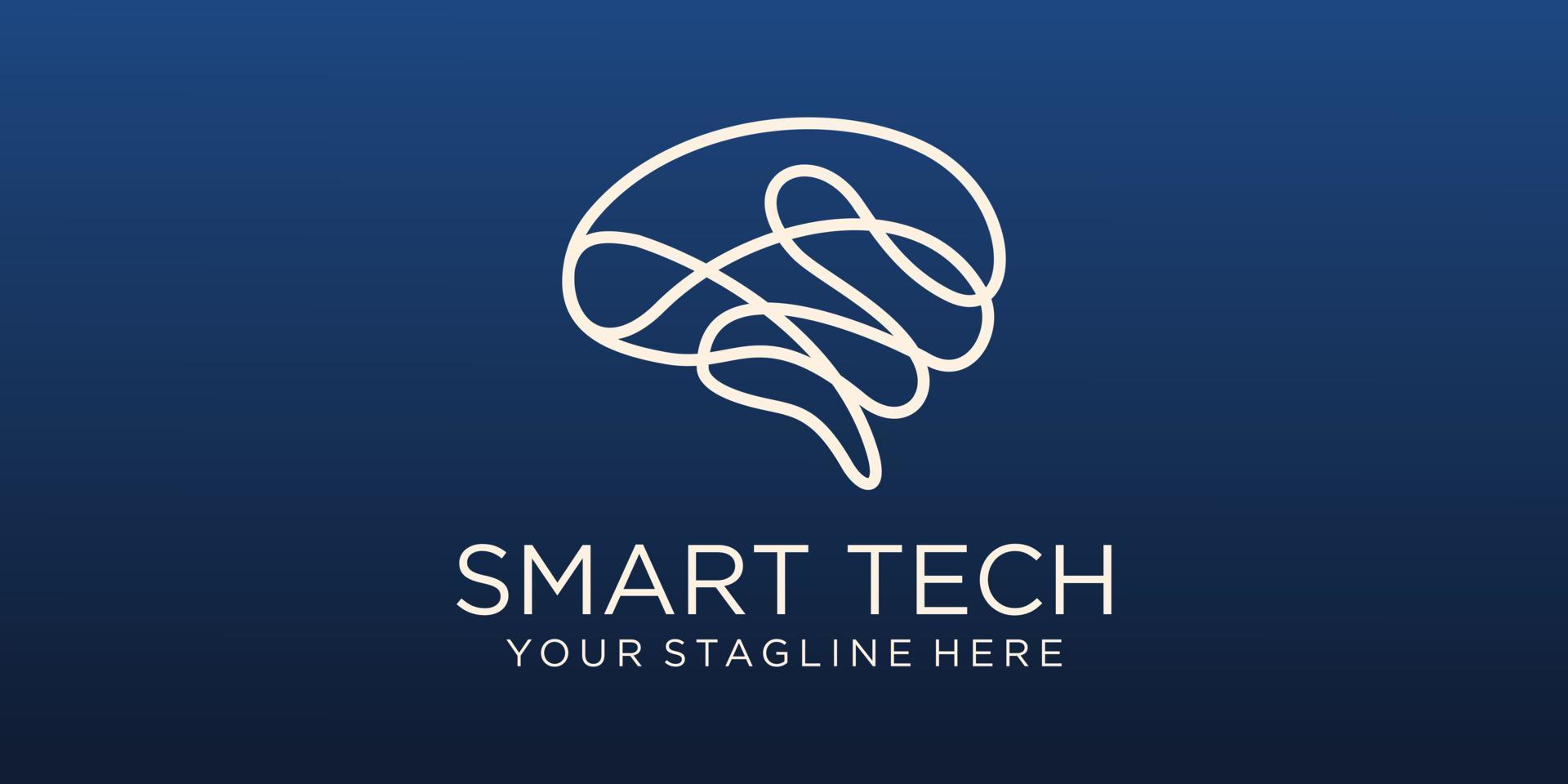Gehirn Technik Logo Design. künstlich Intelligenz und Technologie Logo Vektor Design
