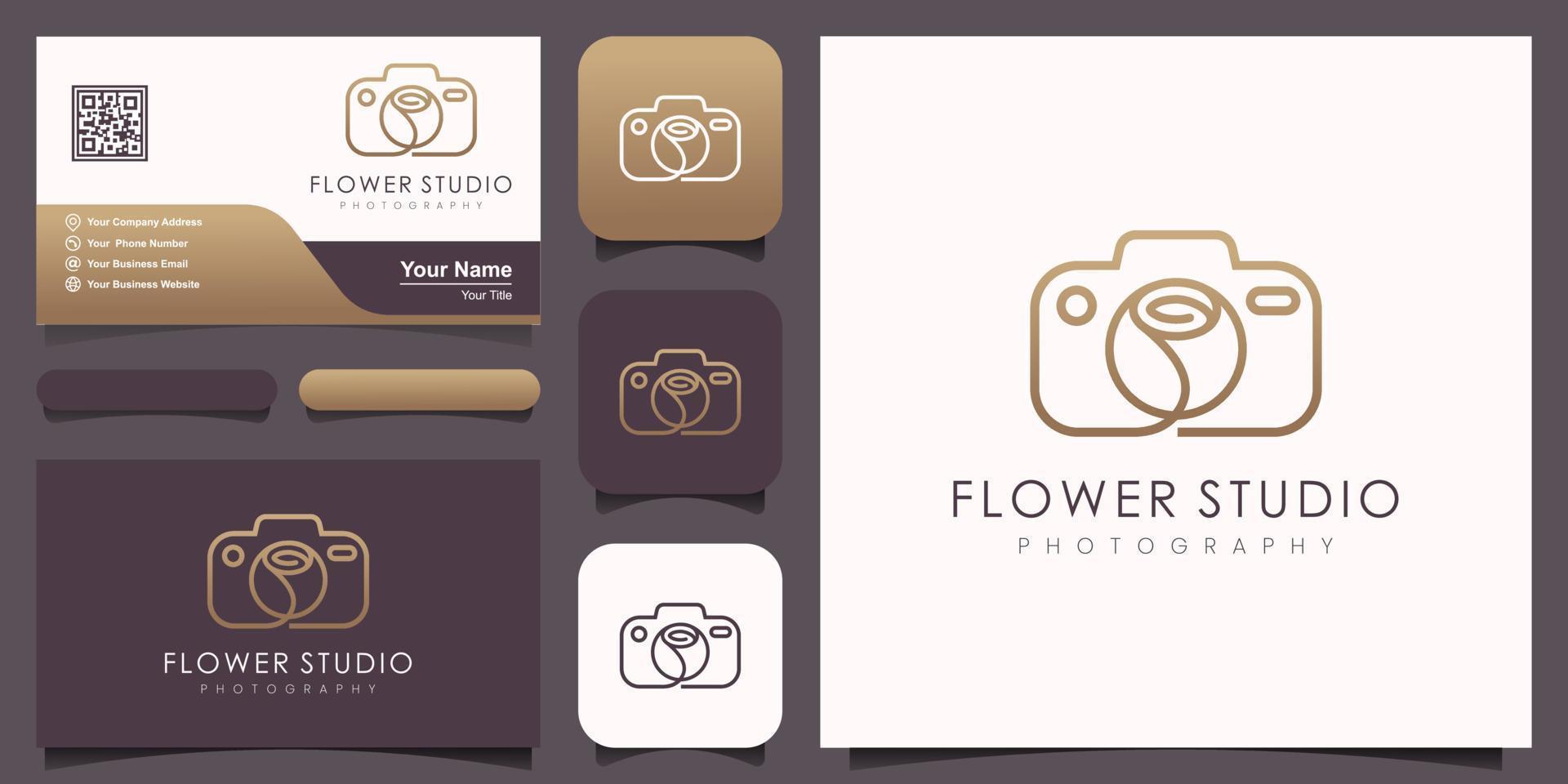 Blume Kamera Logo, Design Vektor einfach elegant