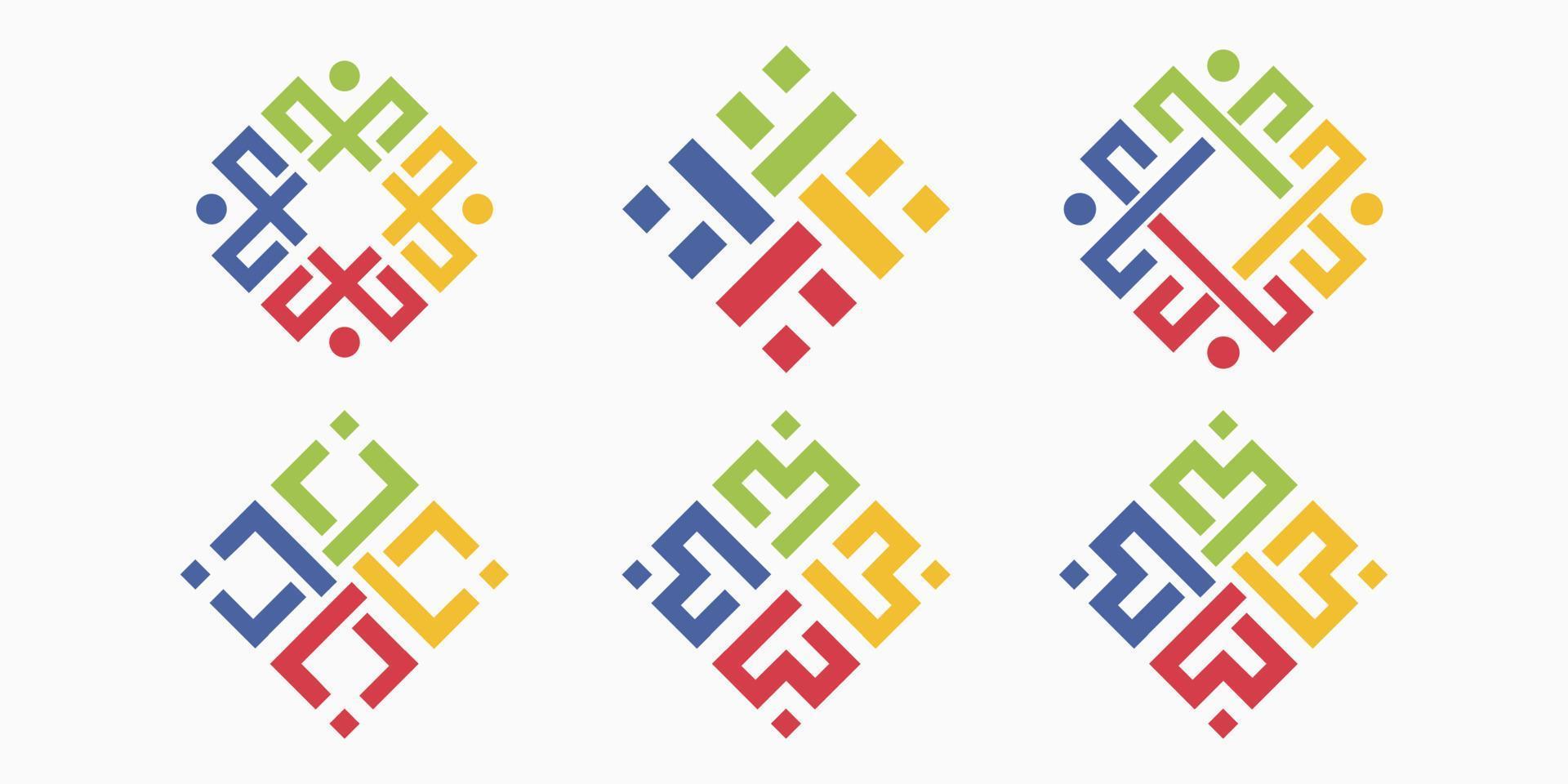 Menschen zusammen Logo Symbol Satz. Logo Vorlage können vertreten Einheit und Solidarität im Gruppe vektor