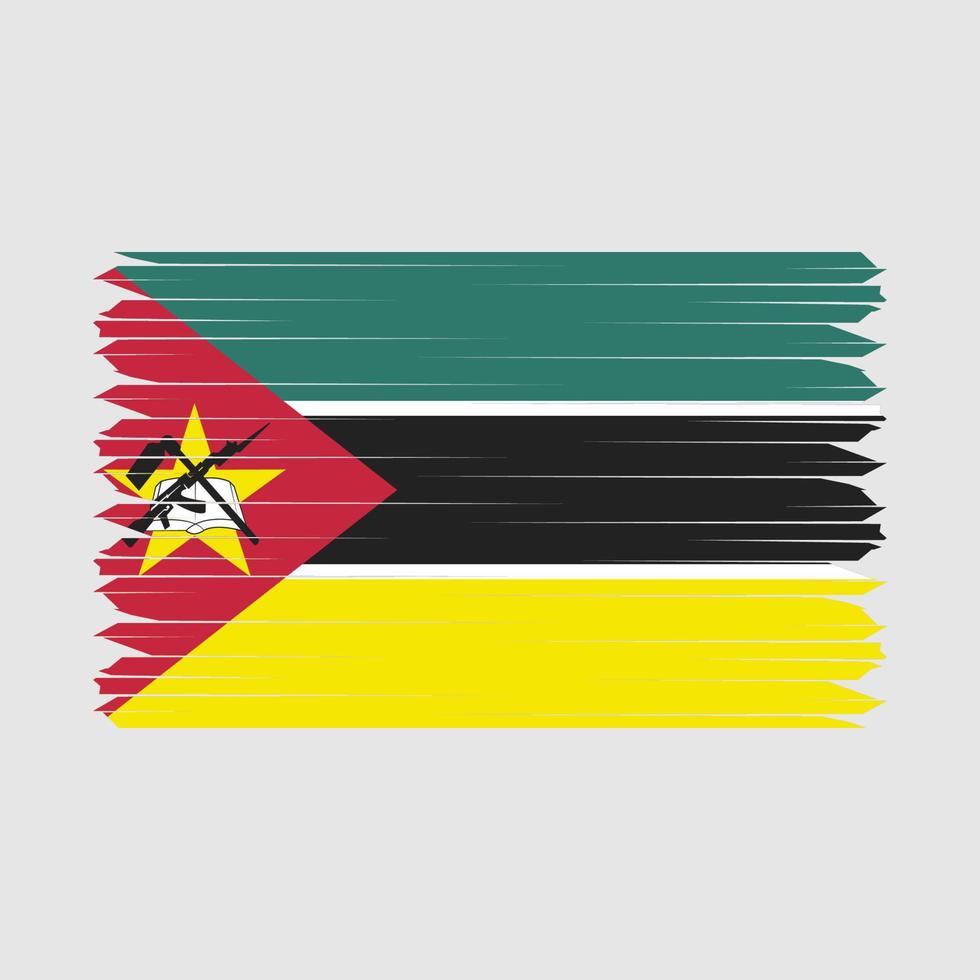 Mosambik Flaggenpinsel vektor