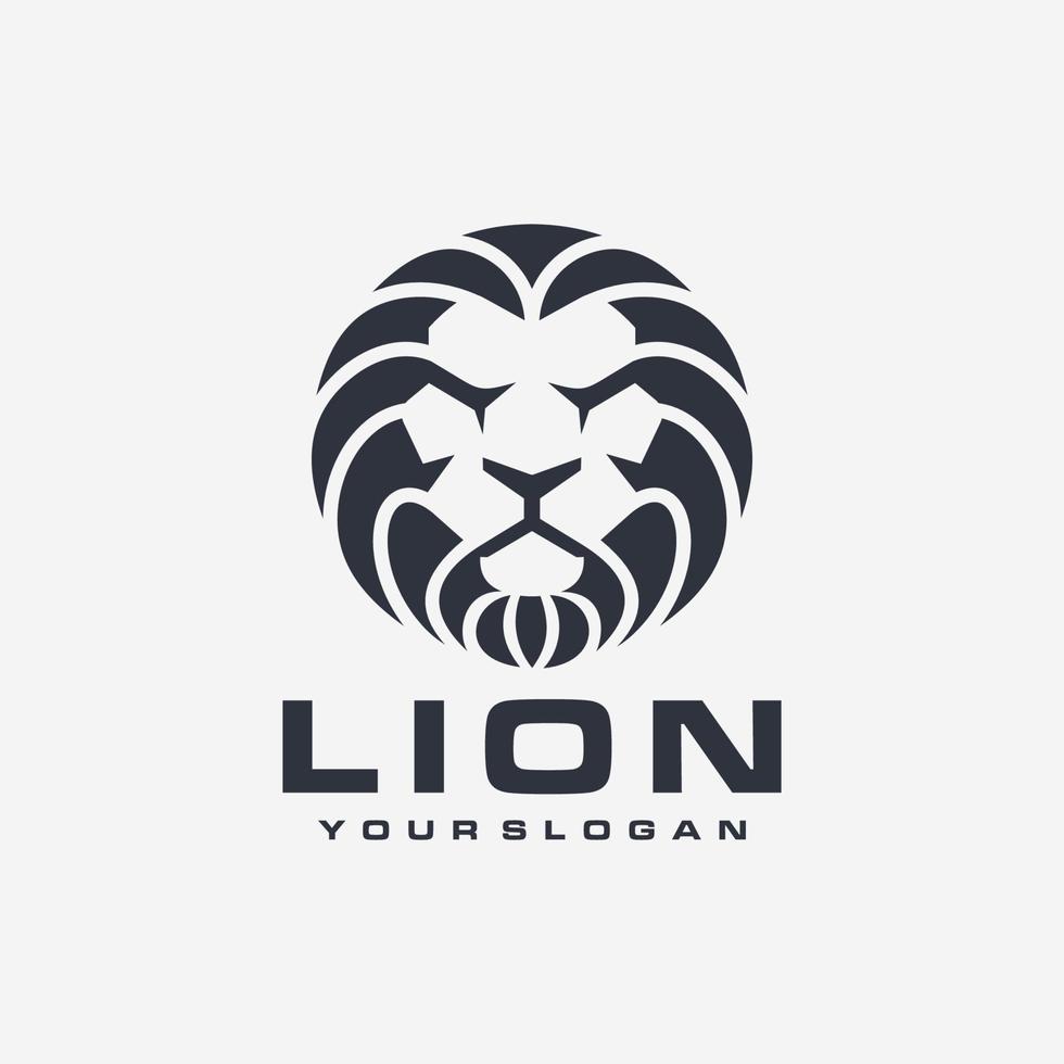 silhuett av lejon kung ansikte logotyp vektor