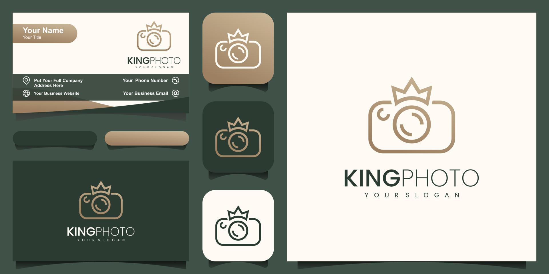 kung krona drottning slutare lins öppning kamera fotografi logotyp design vektor
