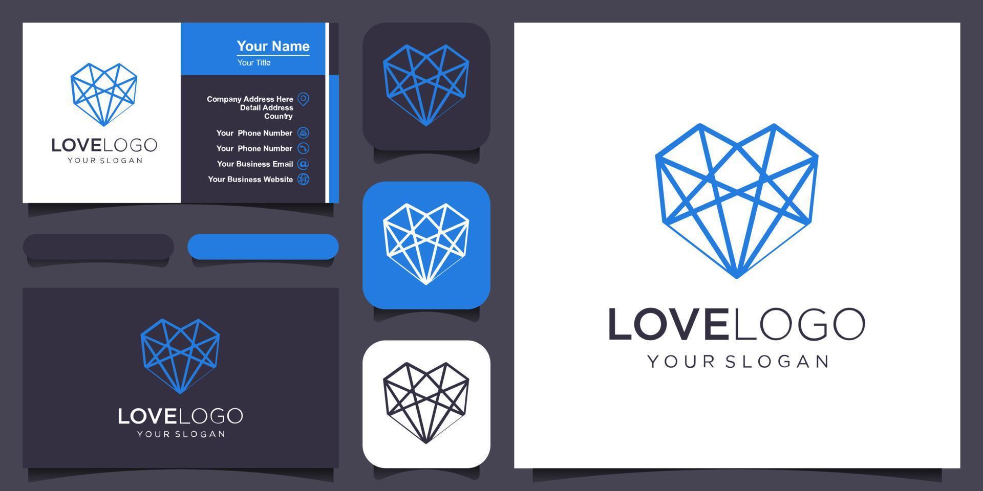 kreativ kärlek förbindelse logotyp design vektor