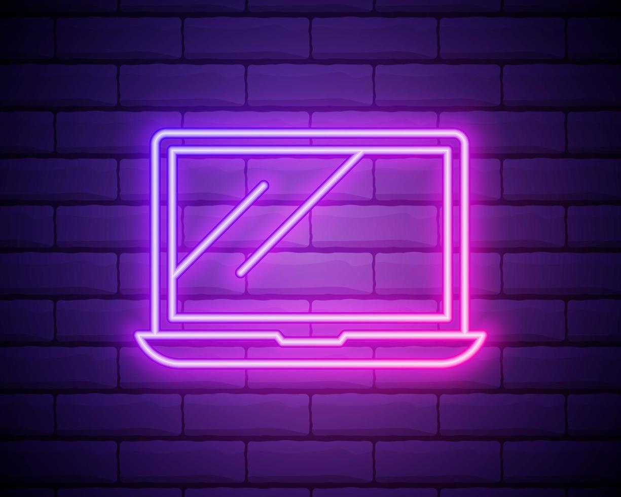 ein Laptop-Symbol. Elemente von Medien in Neon-Stilikonen. einfaches Symbol für Websites, Webdesign, mobile App, Infografiken isoliert auf Mauer. vektor