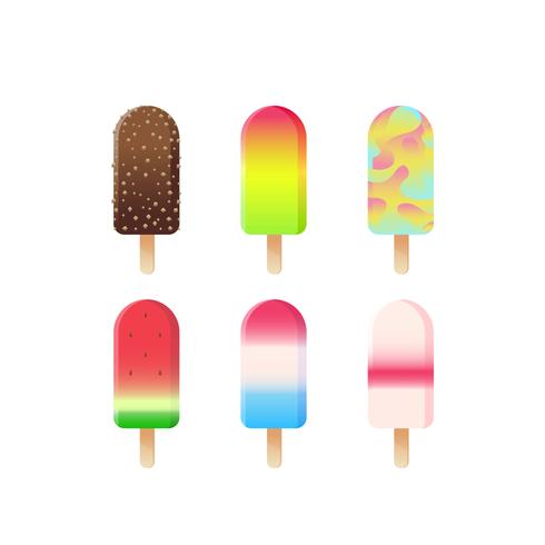 sommar popsicles vektor