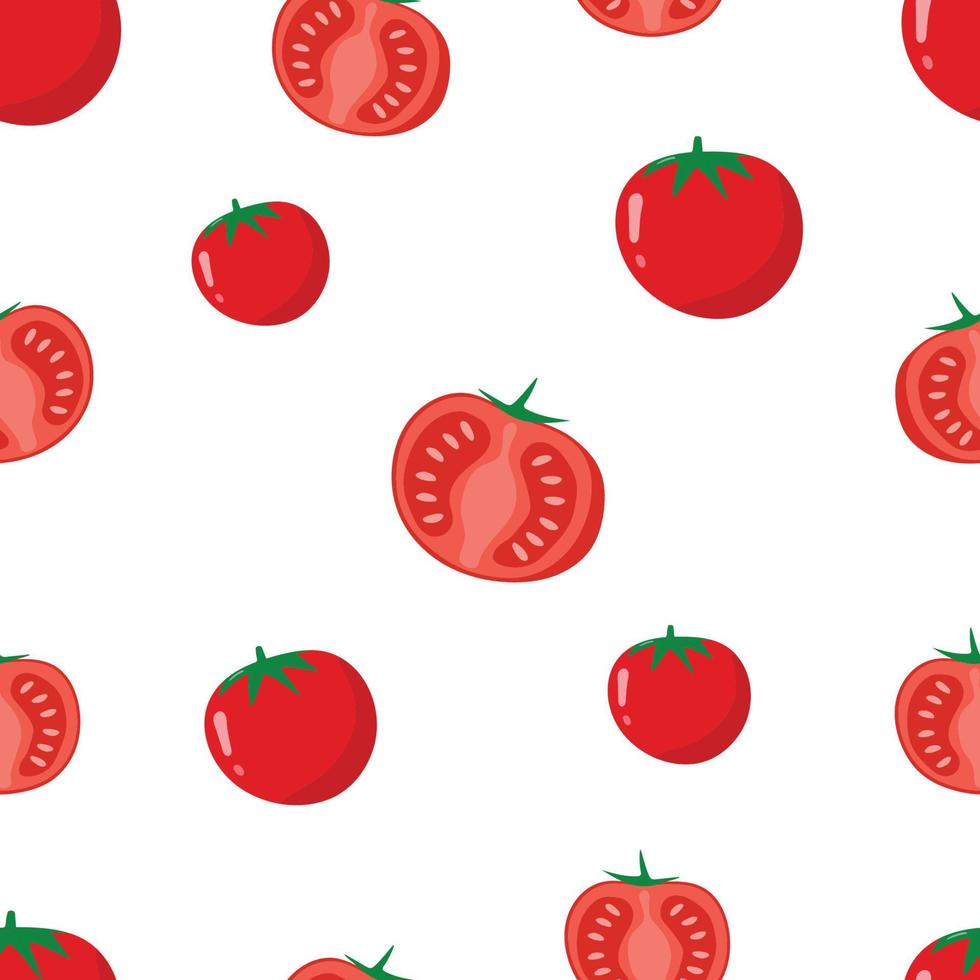 Tomate Muster auf Weiß Hintergrund. Vektor Illustrator.