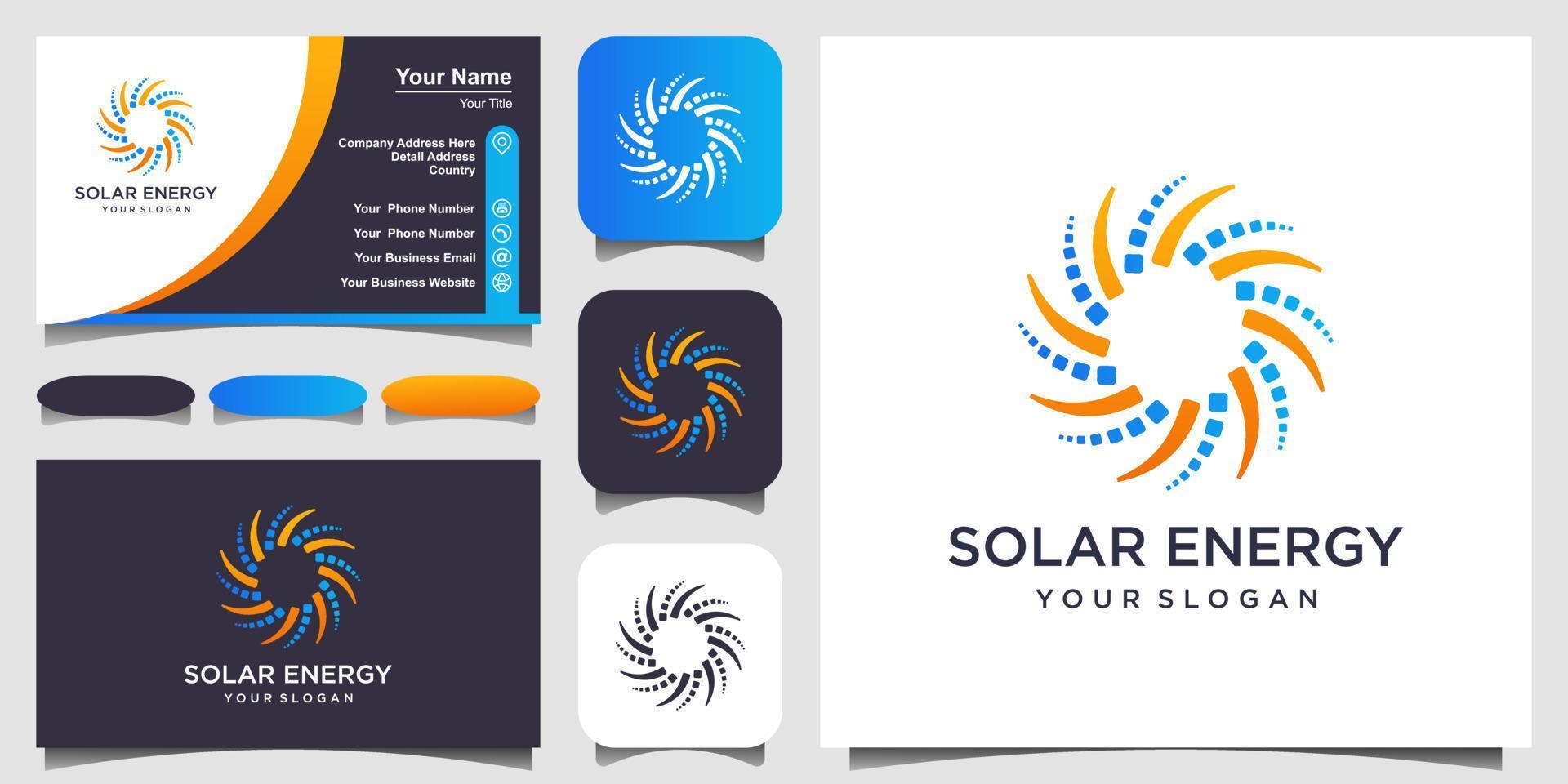 Solarenergie-Logo entwirft Vektor, Sonnenenergie-Logo vektor