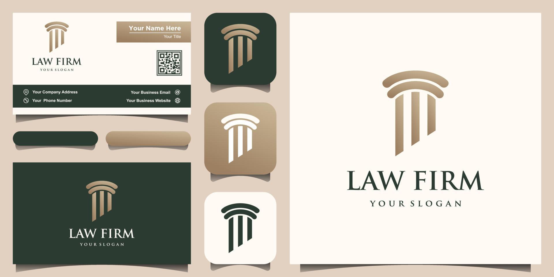 pelare logotyp design för lag fast, advokat eller universitet vektor