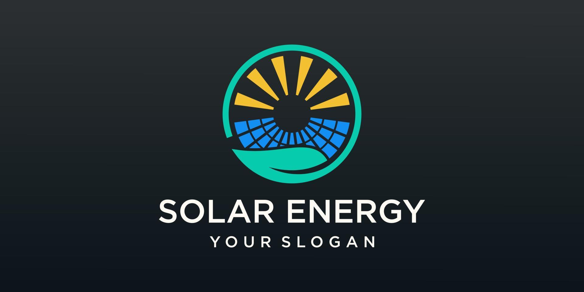 Solarenergie-Logo entwirft Vektor, Sonnenenergie-Logo vektor