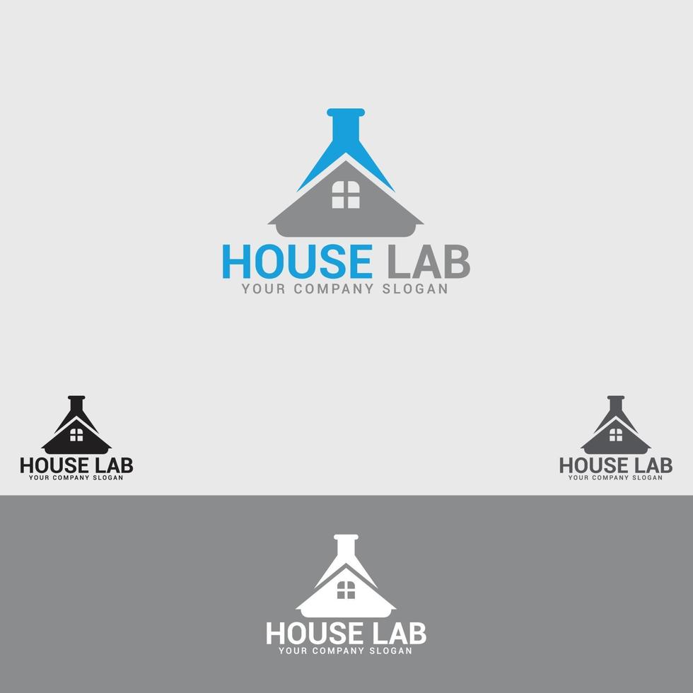 house-lab logo design vektor mall