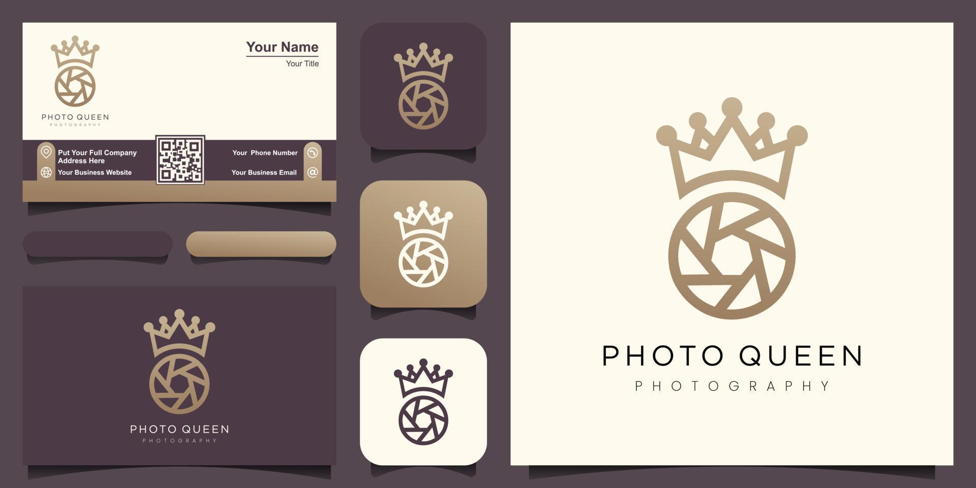 Königin Fotografie Studio Logo, Design Vektor einfach elegant modern Stil.