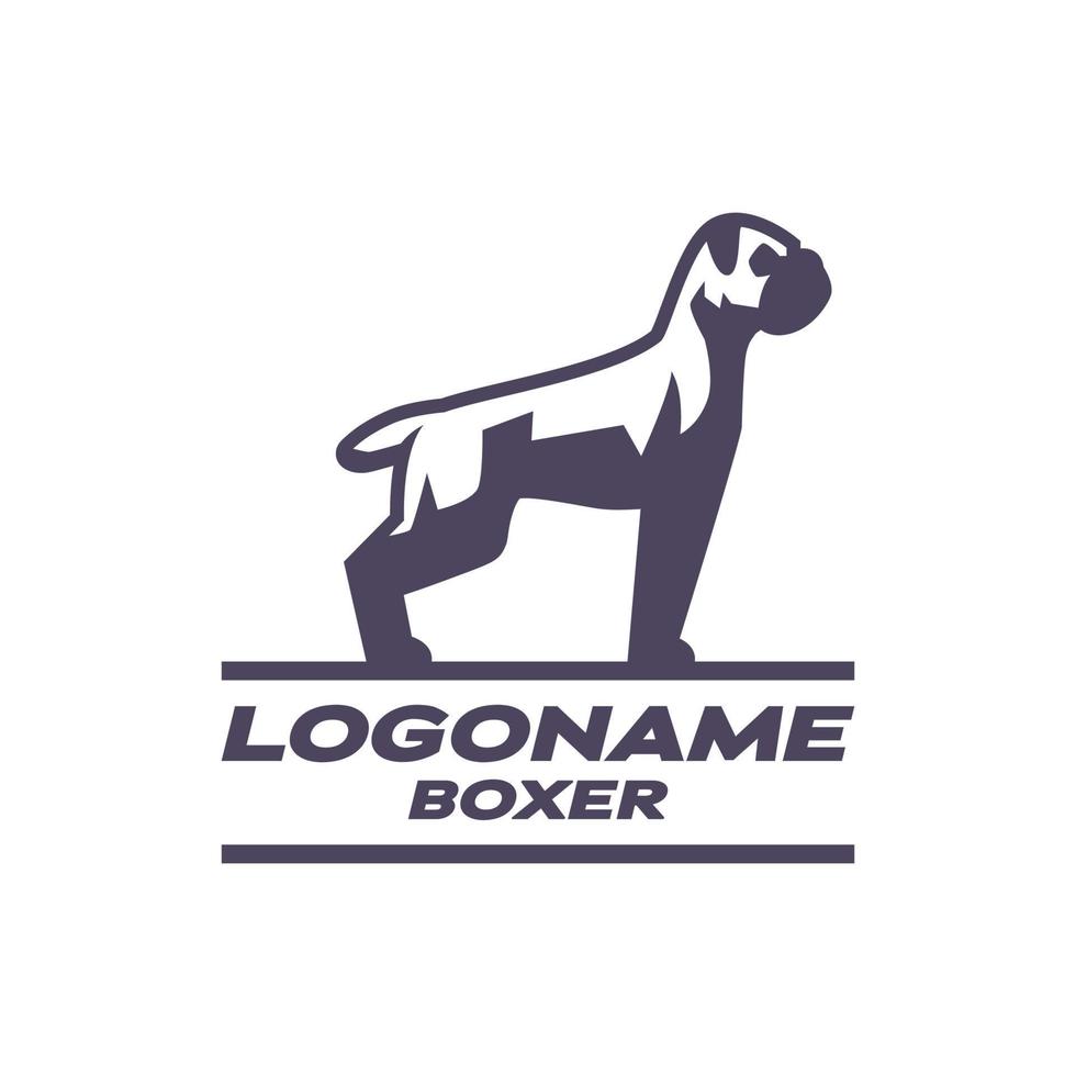 boxare hund logotyp vektor