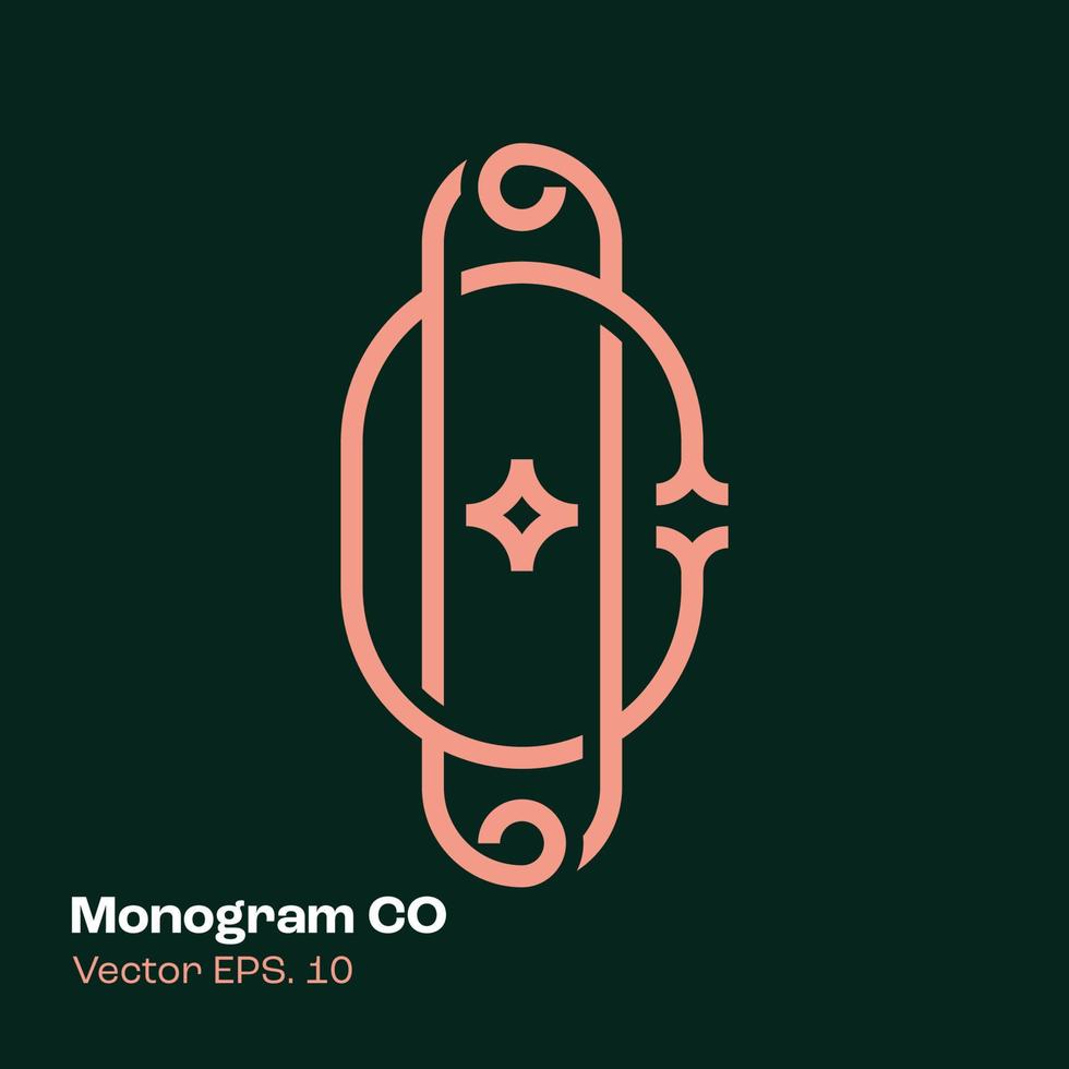 monogram logotyp co vektor