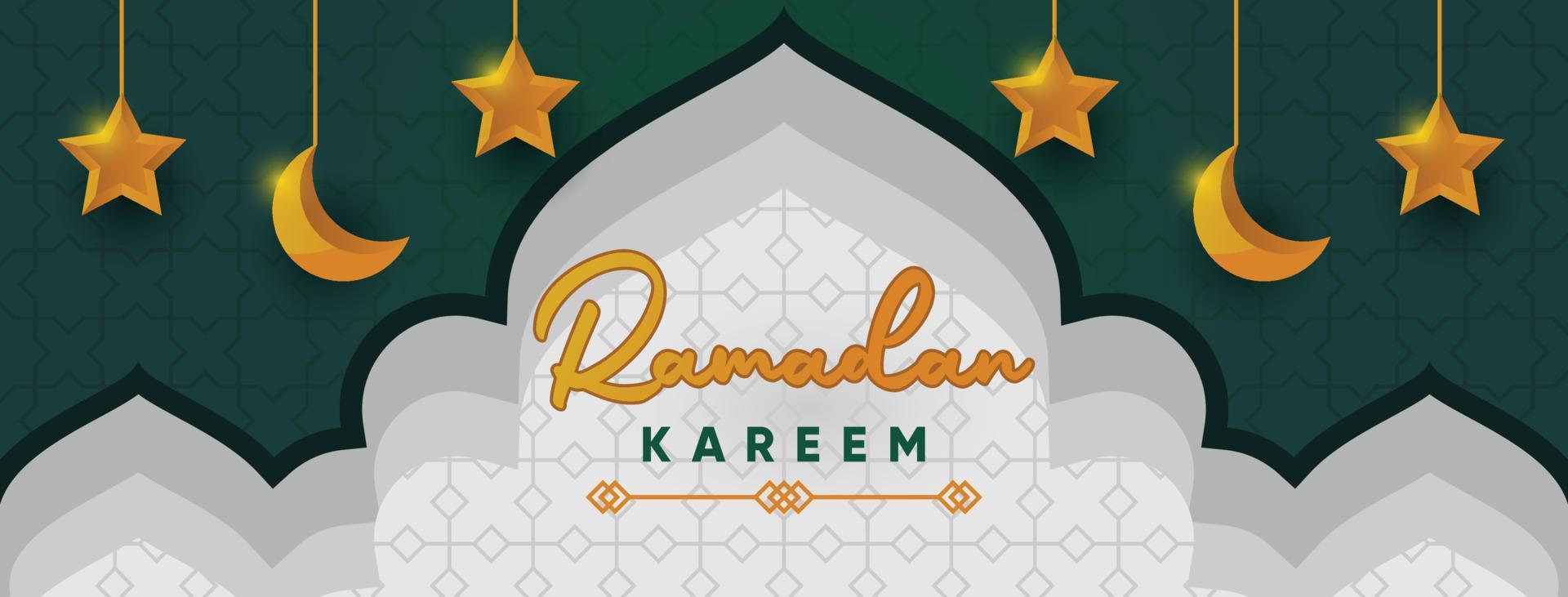 ramadan kareem moské smaragd- bakgrund vektor