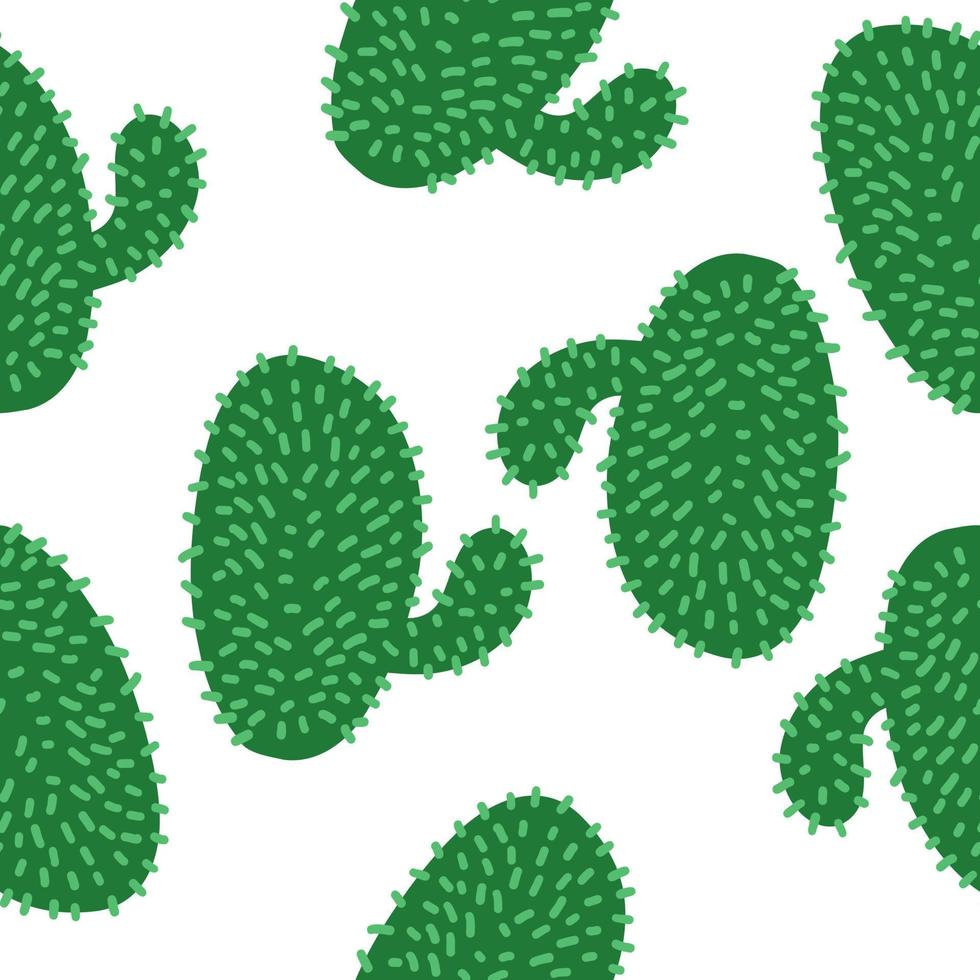 exotisch Kakteen Hand gezeichnet Muster. bunt drucken ist großartig zum Textilien. botanisch Pflanzen. Stoff Verpackung Hintergrund zum Geschenk. Vektor Illustration im Karikatur eben Stil isoliert auf Weiß Hintergrund.