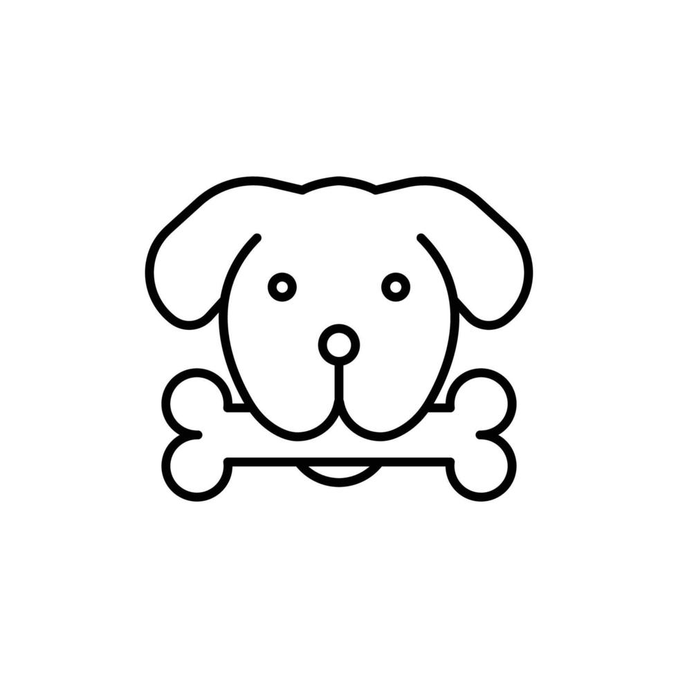 Hund mit Knochen Symbol. Gliederung Symbol vektor