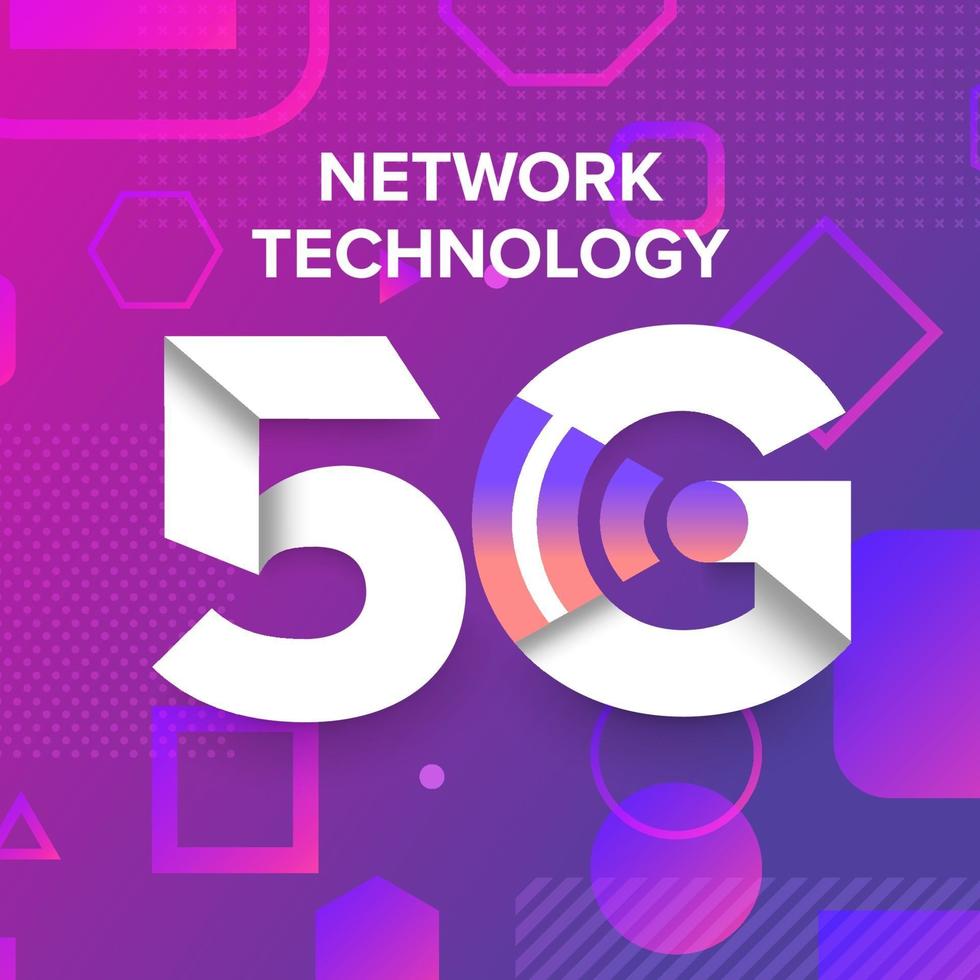 typografi 5g på abstrakt bakgrund vektor