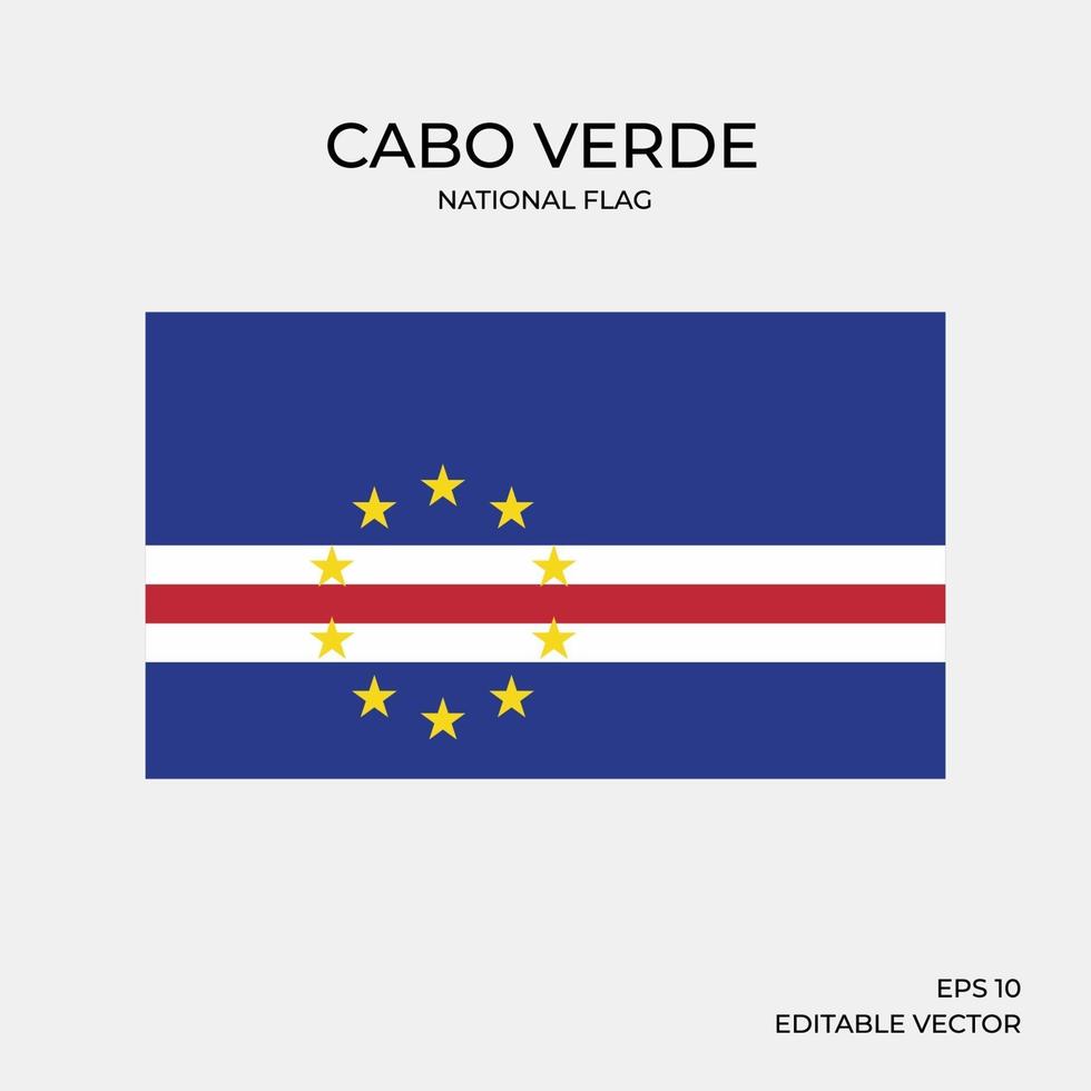 nationalflagga för cabo verde vektor