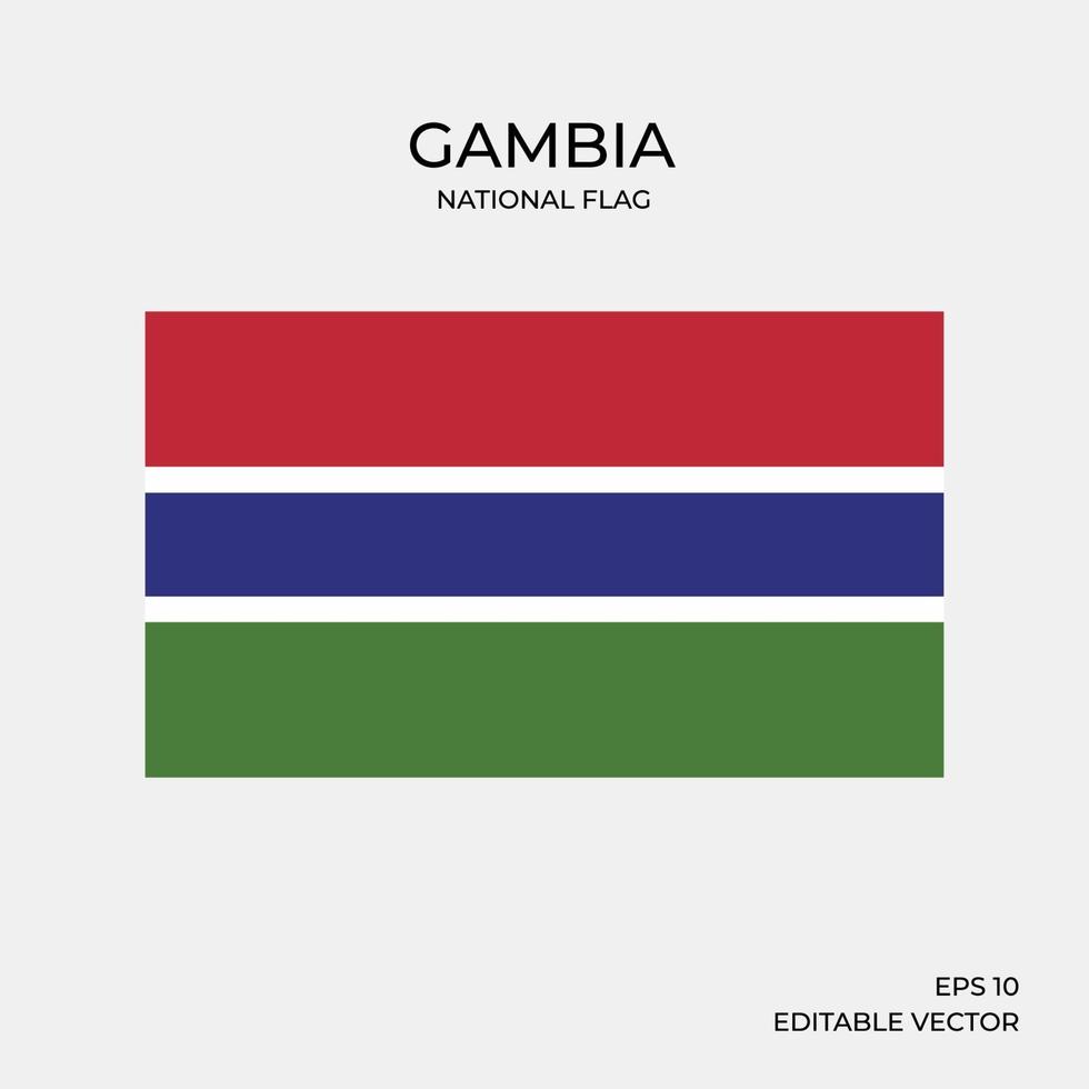 Gambias nationella flagga vektor