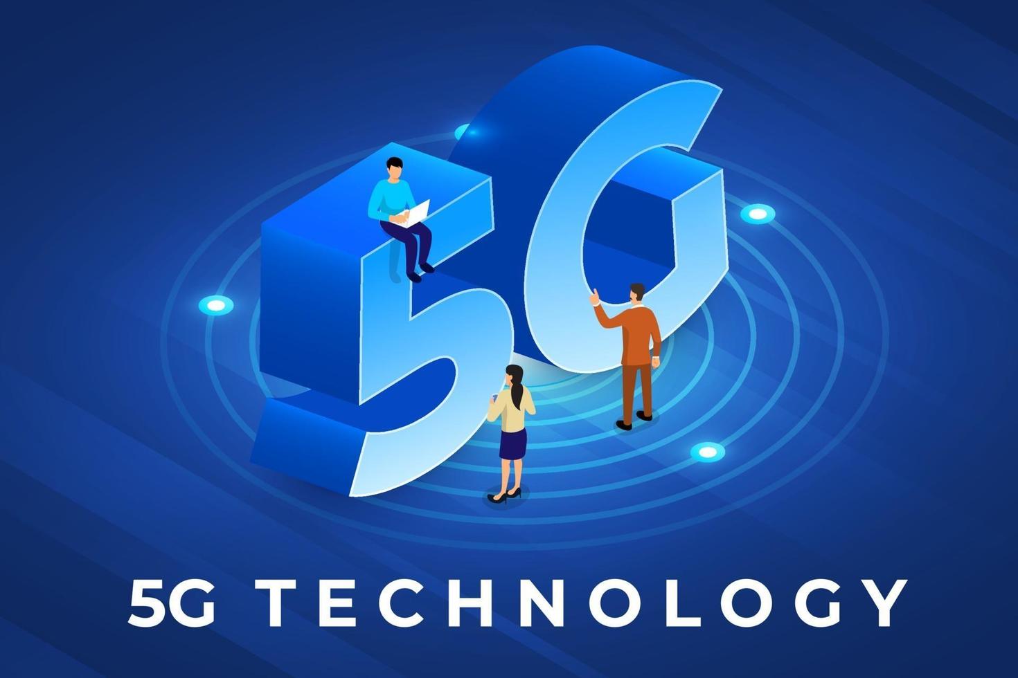 Typografie 5g auf abstraktem Hintergrund vektor