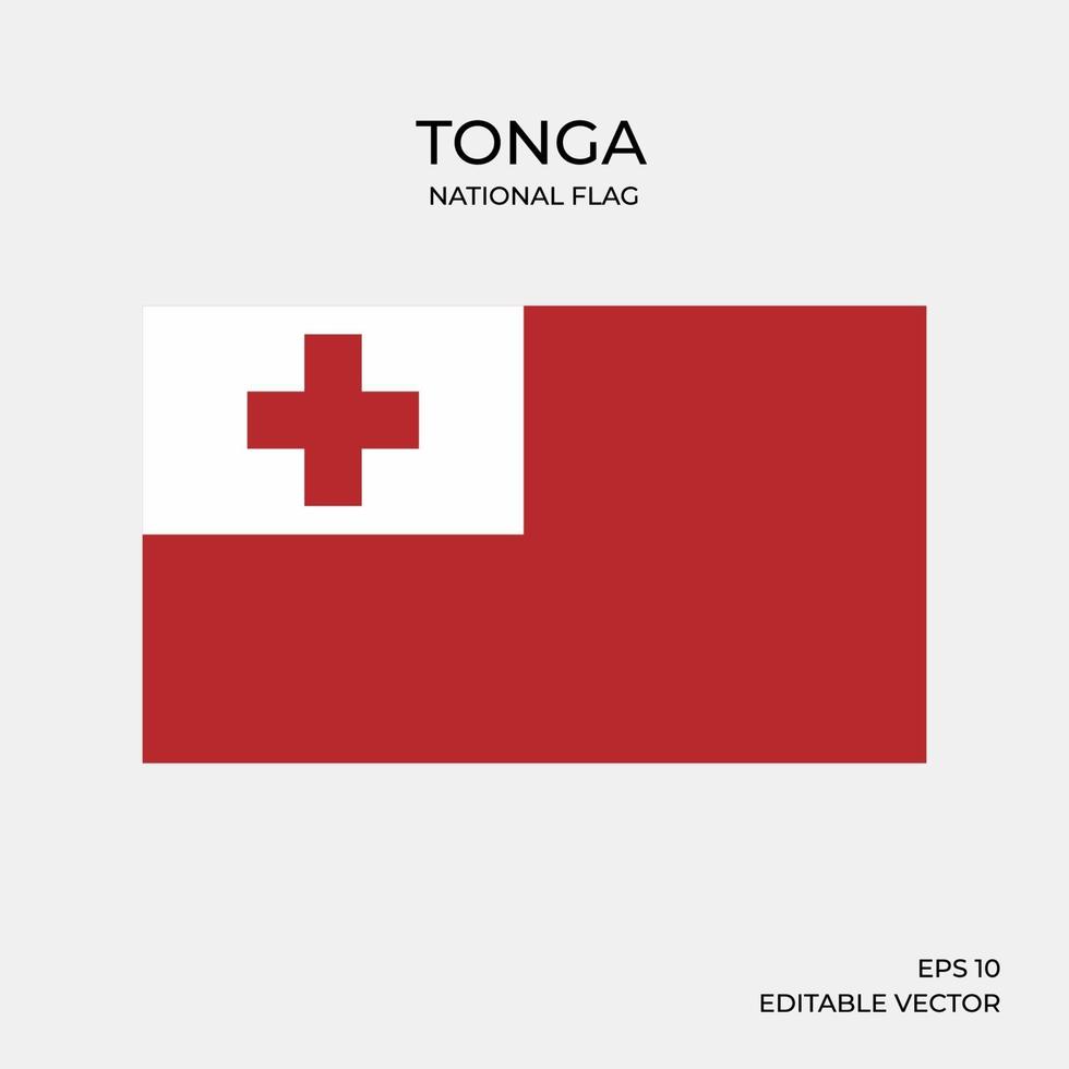 Tongas nationella flagga vektor