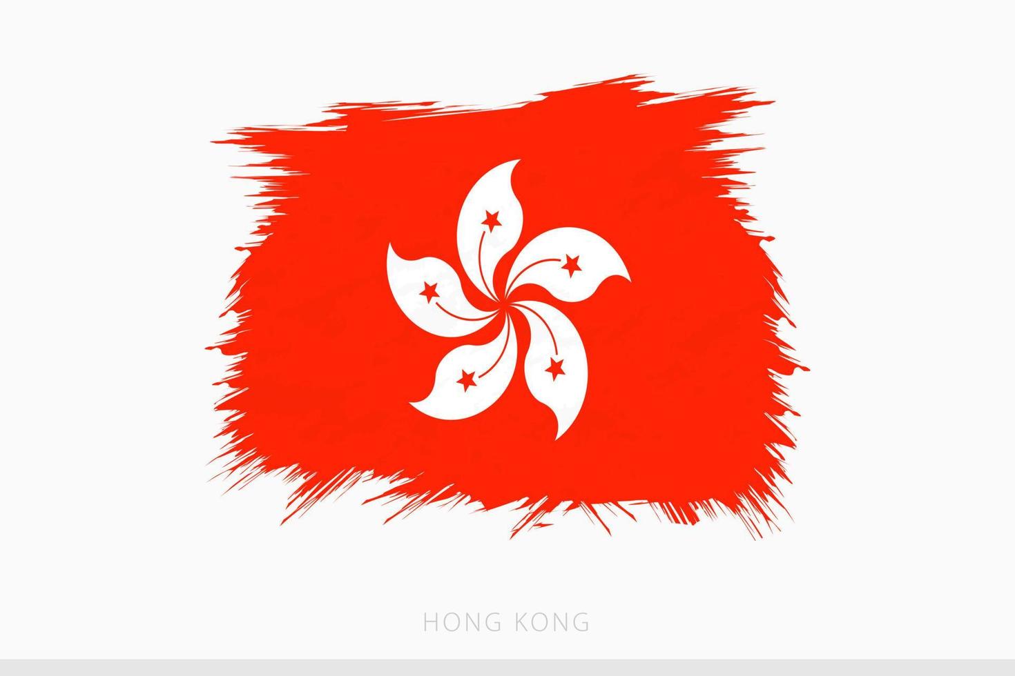Grunge Flagge von Hong Kong, Vektor abstrakt Grunge gebürstet Flagge von Hong Kong.
