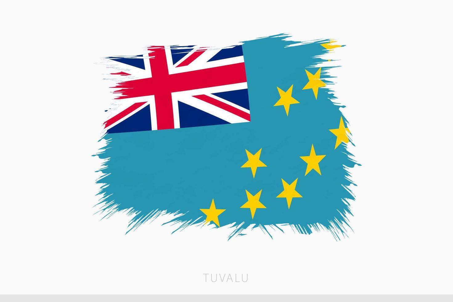 Grunge Flagge von Tuvalu, Vektor abstrakt Grunge gebürstet Flagge von Tuvalu.