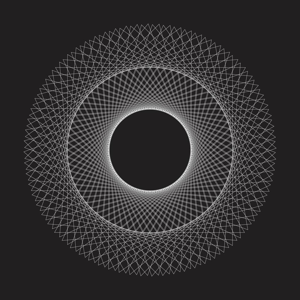 cirkel form geometrisk abstrakt mönster design på svart bakgrund vektor