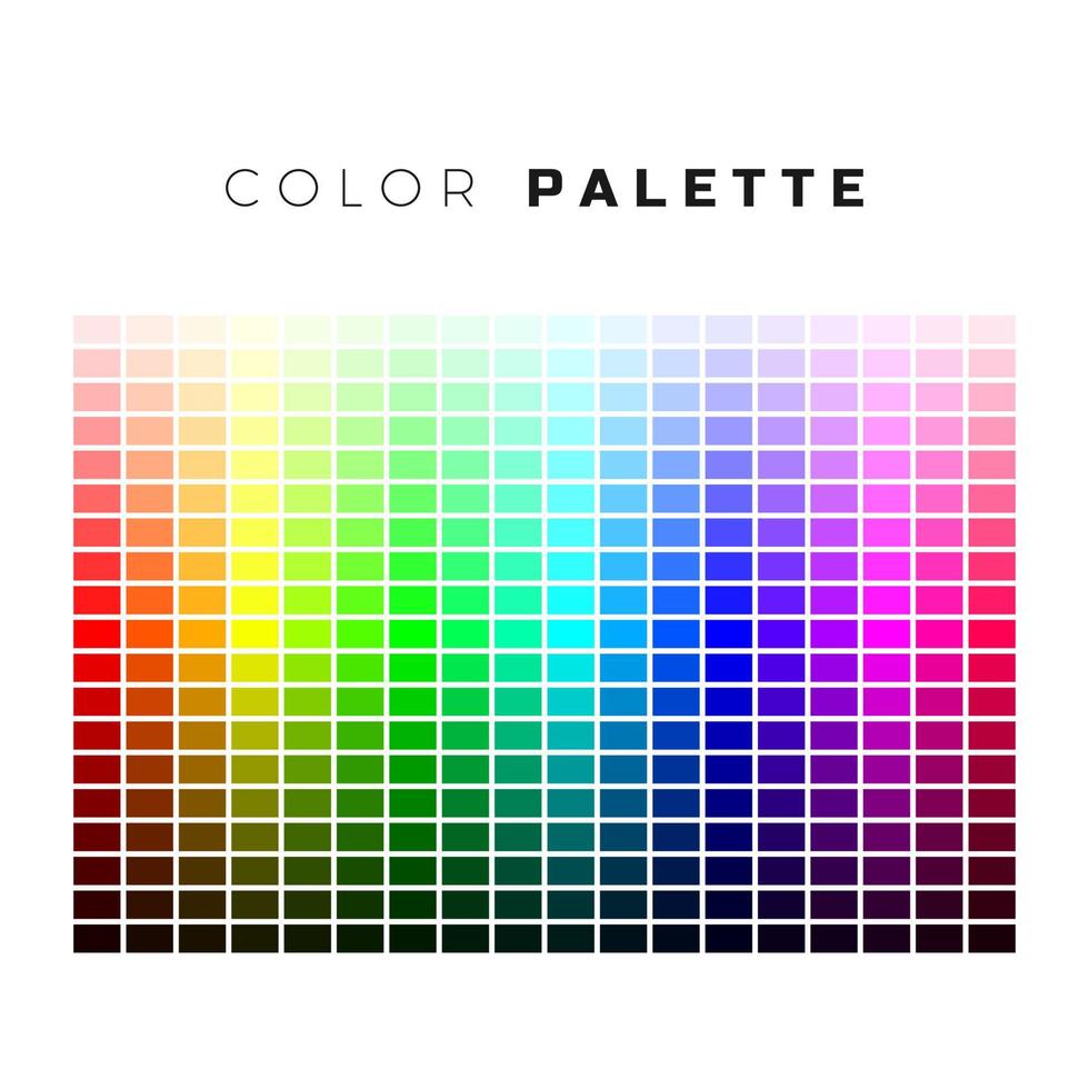 färgrik palett. uppsättning av ljus färger av regnbåge palett. full spektrum av färger. vektor illustration isolerat på vit bakgrund